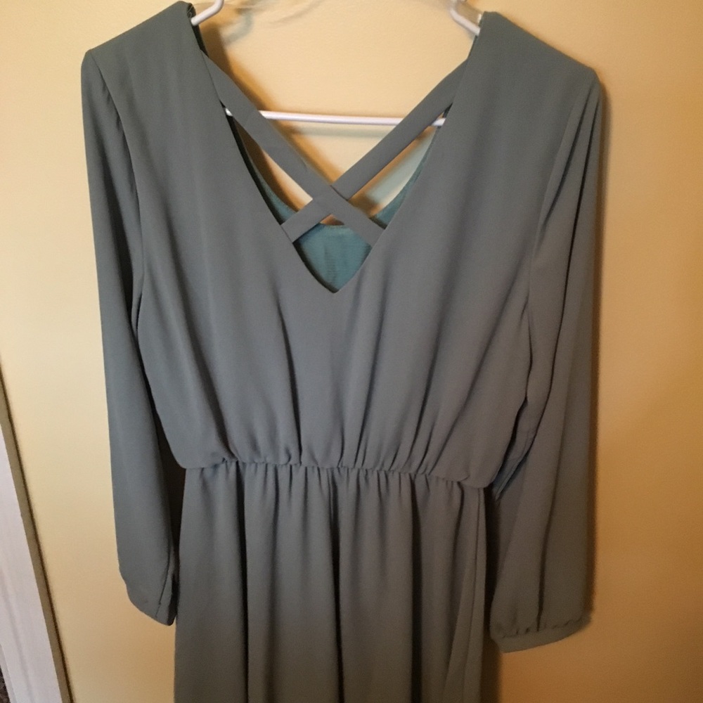 Sage long sleeved dress from Francesca’s